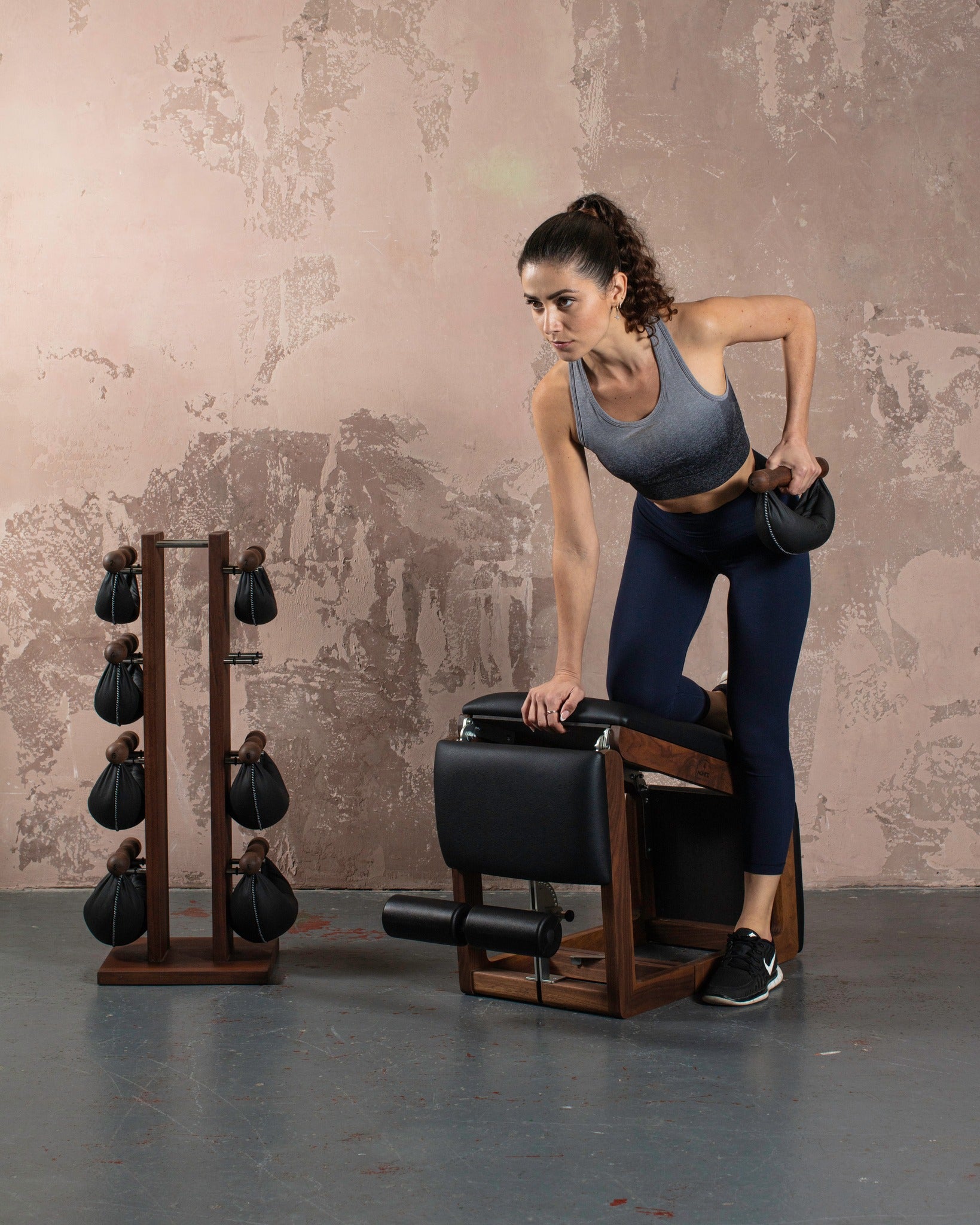 Swing Bells Oak 8 Pcs Set with Tower & Oak Tria Bench Combo